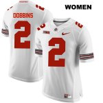 Women's NCAA Ohio State Buckeyes J.K. Dobbins #2 College Stitched Authentic Nike White Football Jersey BJ20J10IX